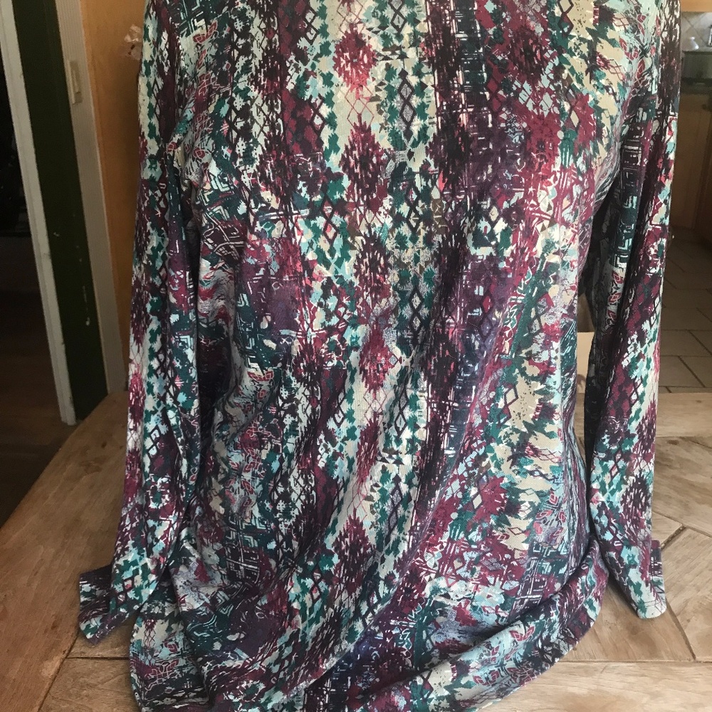 WOMAN'S LONG SLEEVE SCOOP NECK FALL COLORED TUNIC XL TOP BY PURE JILL